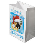 Happy Howlidays Bullmastiff Medium Cadeauzakje (Voorkant Gekanteld)