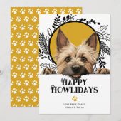 Happy Howlidays Cairn Terrier Dog Kerstmis Feestdagenkaart (Voorkant / Achterkant)