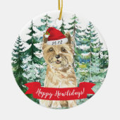 Happy Howlidays Cairn Terrier Dog Kerstmis Orname Keramisch Ornament (Voorkant)
