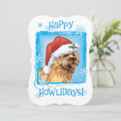Happy Howlidays Cairn Terrier Feestdagenkaart (Staand voorkant)