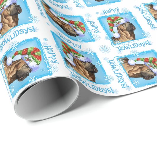 Happy Howlidays Cane Corso Cadeaupapier (Rol Hoek)