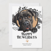 Happy Howlidays Cane Corso Hond Kerstmis Feestdagenkaart (Voorkant)