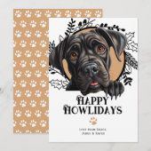 Happy Howlidays Cane Corso Hond Kerstmis Feestdagenkaart (Voorkant / Achterkant)