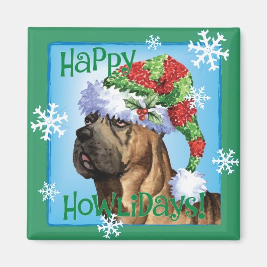 Happy Howlidays Cane Corso Magneet (Voorkant)