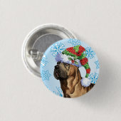 Happy Howlidays Cane Corso Ronde Button 3,2 Cm (Voorkant /achterkant)