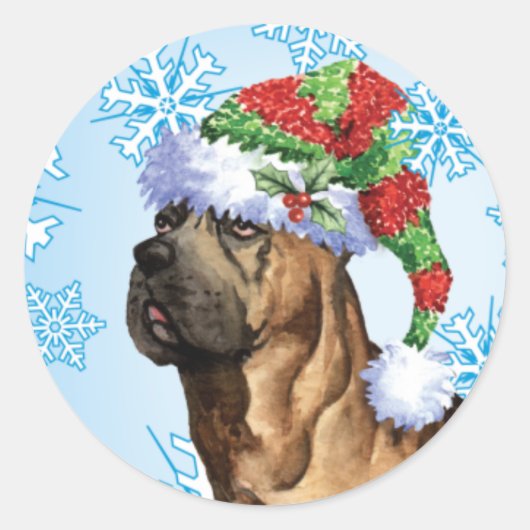 Happy Howlidays Cane Corso Ronde Sticker (Voorkant)