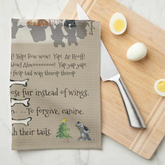 Happy Howlidays Cartoon Dogs Holiday Quottes Theedoek (Quarter Fold)