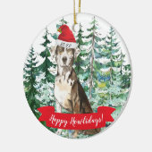 Happy Howlidays catahoula leopard dog kerst of Keramisch Ornament (Links)