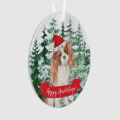 Happy Howlidays Cavalier King Charle Dog Kerstmis Ornament (voorkant)