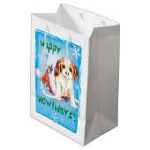 Happy Howlidays Cavalier Medium Cadeauzakje (Achterkant Gekanteld)