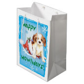 Happy Howlidays Cavalier Medium Cadeauzakje (Voorkant Gekanteld)