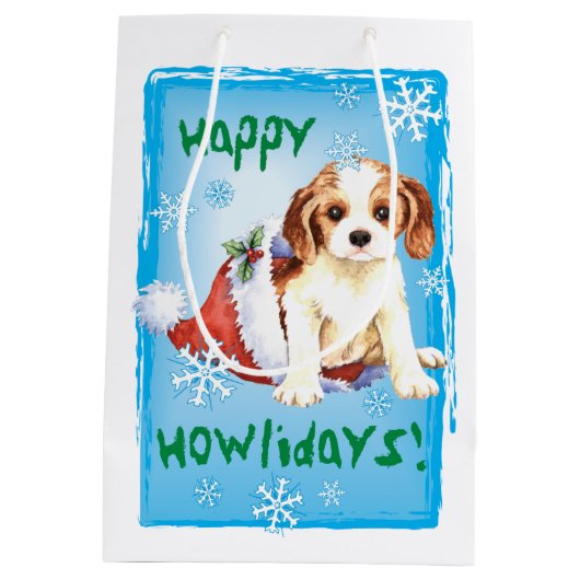 Happy Howlidays Cavalier Medium Cadeauzakje (Achterkant)
