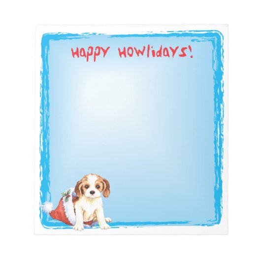 Happy Howlidays Cavalier Notitieblok (Voorkant)