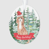 Happy Howlidays Cavapoo Dog Kerstmis Ornament (voorkant)