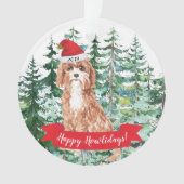 Happy Howlidays Cavapoo Dog Kerstmis Ornament (voorkant)