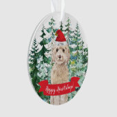 Happy Howlidays champagne Cockapoo Dog Kerstmis Ornament (voorkant)