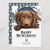 Happy Howlidays chesapeake bay retriever hond Feestdagenkaart (Voorkant / Achterkant)