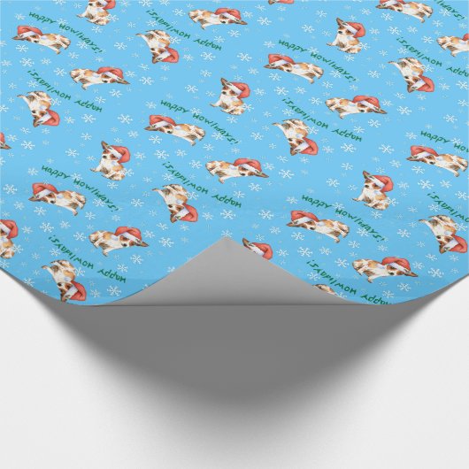 Happy Howlidays Chihuahua Cadeaupapier (Hoek)