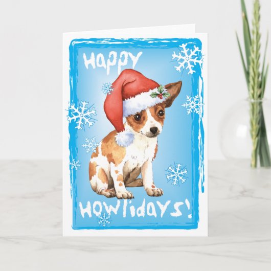 Happy Howlidays Chihuahua Feestdagen Kaart (Voorkant)
