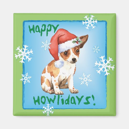 Happy Howlidays Chihuahua Magneet (Voorkant)