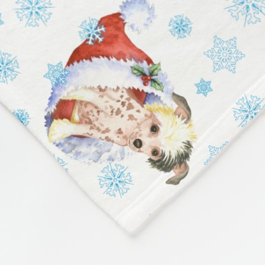 Happy Howlidays Chinese Crested Fleece Blanket (Hoek)