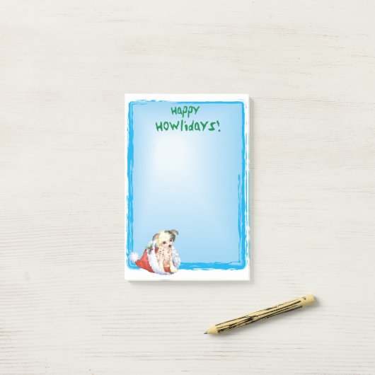 Happy Howlidays Chinese Crested Post-it® Notes (Op bureau)