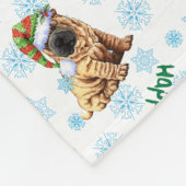 Happy Howlidays Chinese Shar-Pei Fleece Deken (Hoek)