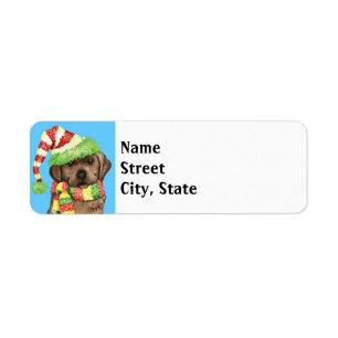 Happy Howlidays Chocolate Lab Etiket