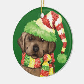 Happy Howlidays Chocolate Lab Keramisch Ornament (Links)