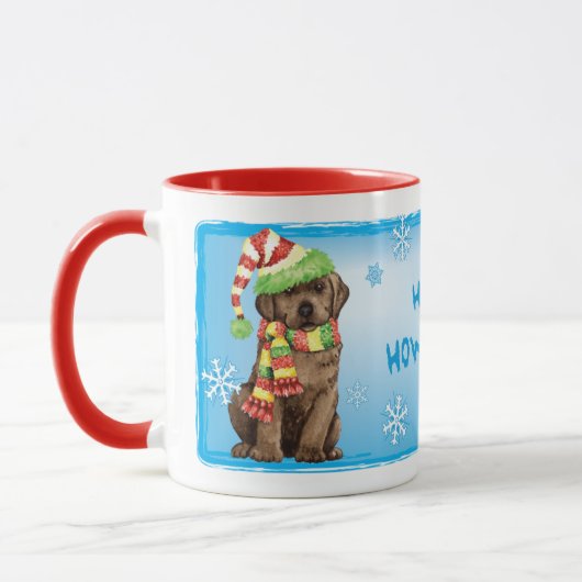 Happy Howlidays Chocolate Lab Mok (Links)