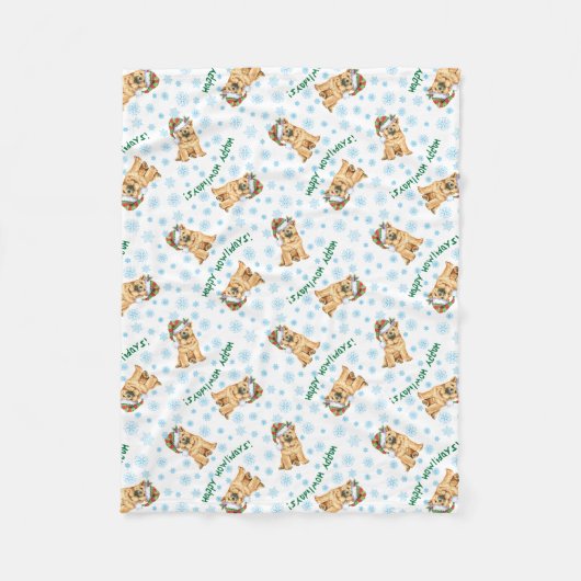 Happy Howlidays Chow Fleece Blanket (Voorkant)