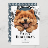 Happy Howlidays Chow Hond Feestdagenkaart (Voorkant / Achterkant)