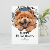Happy Howlidays Chow Hond Feestdagenkaart (Staand voorkant)
