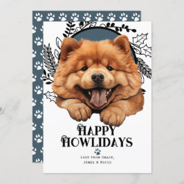 Happy Howlidays Chow Hond Feestdagenkaart