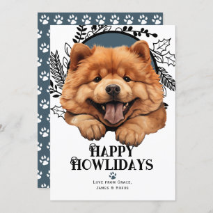 Happy Howlidays Chow Hond Feestdagenkaart