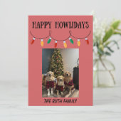 Happy Howlidays Christmas Lights Photo Card Feestdagenkaart (Staand voorkant)