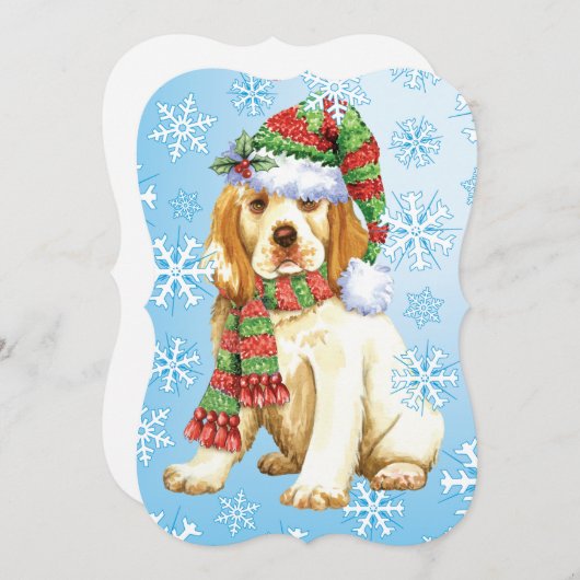 Happy Howlidays Clumber Spaniel Feestdagenkaart (Voorkant / Achterkant)