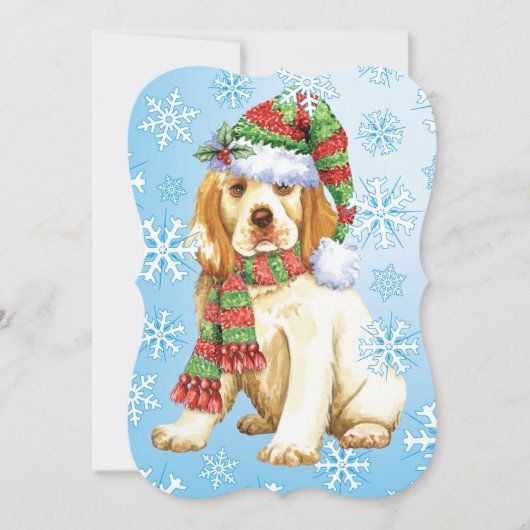 Happy Howlidays Clumber Spaniel Feestdagenkaart (Voorkant)
