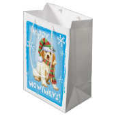 Happy Howlidays Clumber Spaniel Medium Cadeauzakje (Voorkant Gekanteld)