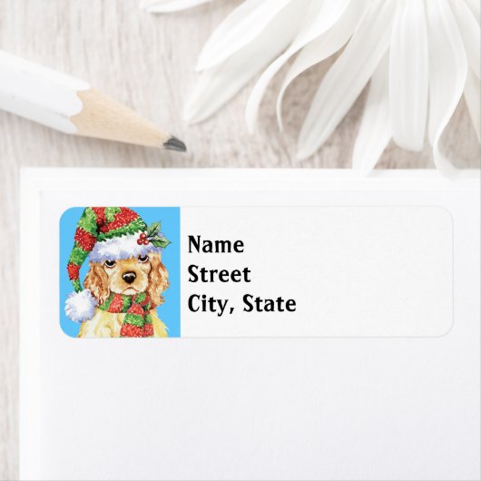 Happy Howlidays Cocker Spaniel Etiket (Insitu)