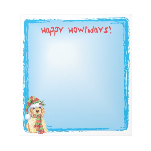 Happy Howlidays Cocker Spaniel Notitieblok (Voorkant)