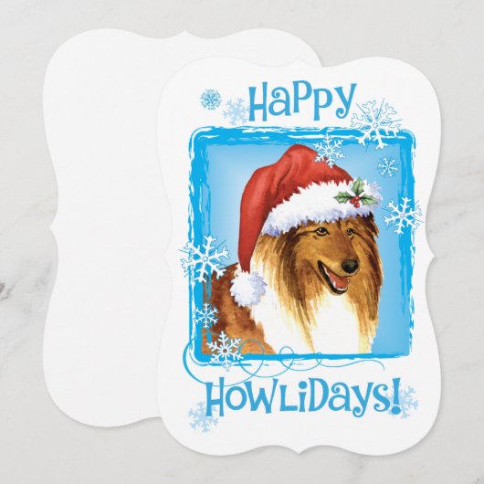 Happy Howlidays Collie Feestdagenkaart (Voorkant / Achterkant)