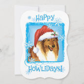 Happy Howlidays Collie Feestdagenkaart (Voorkant)