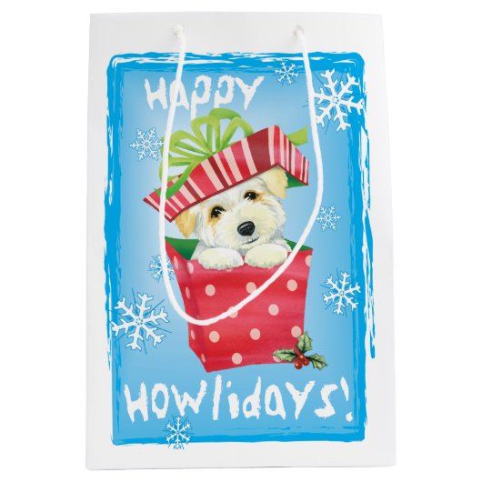 Happy Howlidays Coton Medium Cadeauzakje (Voorkant)