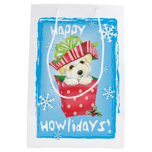 Happy Howlidays Coton Medium Cadeauzakje (Achterkant)