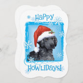 Happy Howlidays Curly-Coated Retriever Feestdagenkaart (Voorkant / Achterkant)