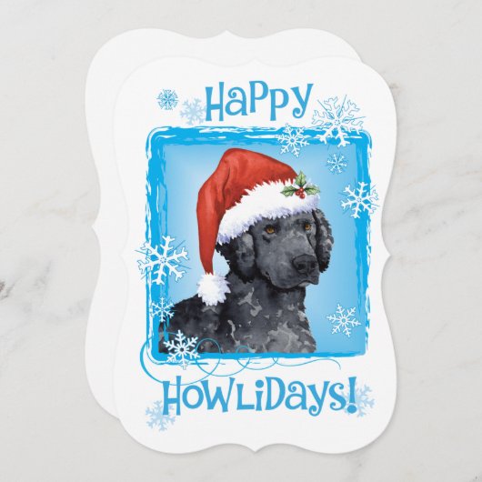 Happy Howlidays Curly-Coated Retriever Feestdagenkaart (Voorkant / Achterkant)