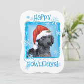 Happy Howlidays Curly-Coated Retriever Feestdagenkaart (Staand voorkant)