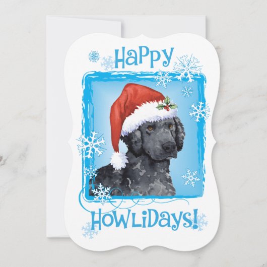 Happy Howlidays Curly-Coated Retriever Feestdagenkaart (Voorkant)