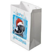 Happy Howlidays Curly-Coated Retriever Medium Cadeauzakje (Achterkant Gekanteld)